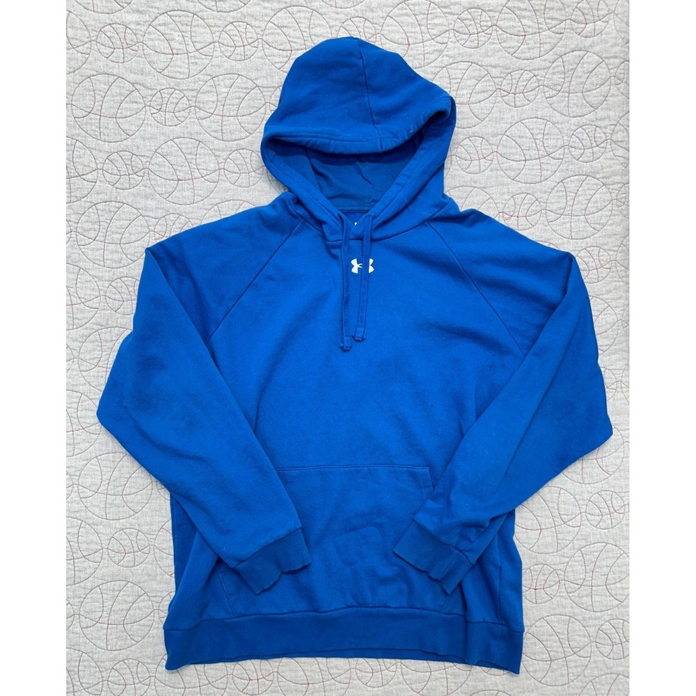 Under Armour Rival Fleece Hoodie Blue Pullover Fleece 1379757 / Mens XXL